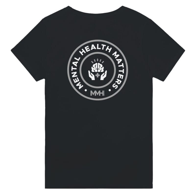 Black T-shirt - "Mental Health Matters Tee (Back)" by MMH Statement Apparel
