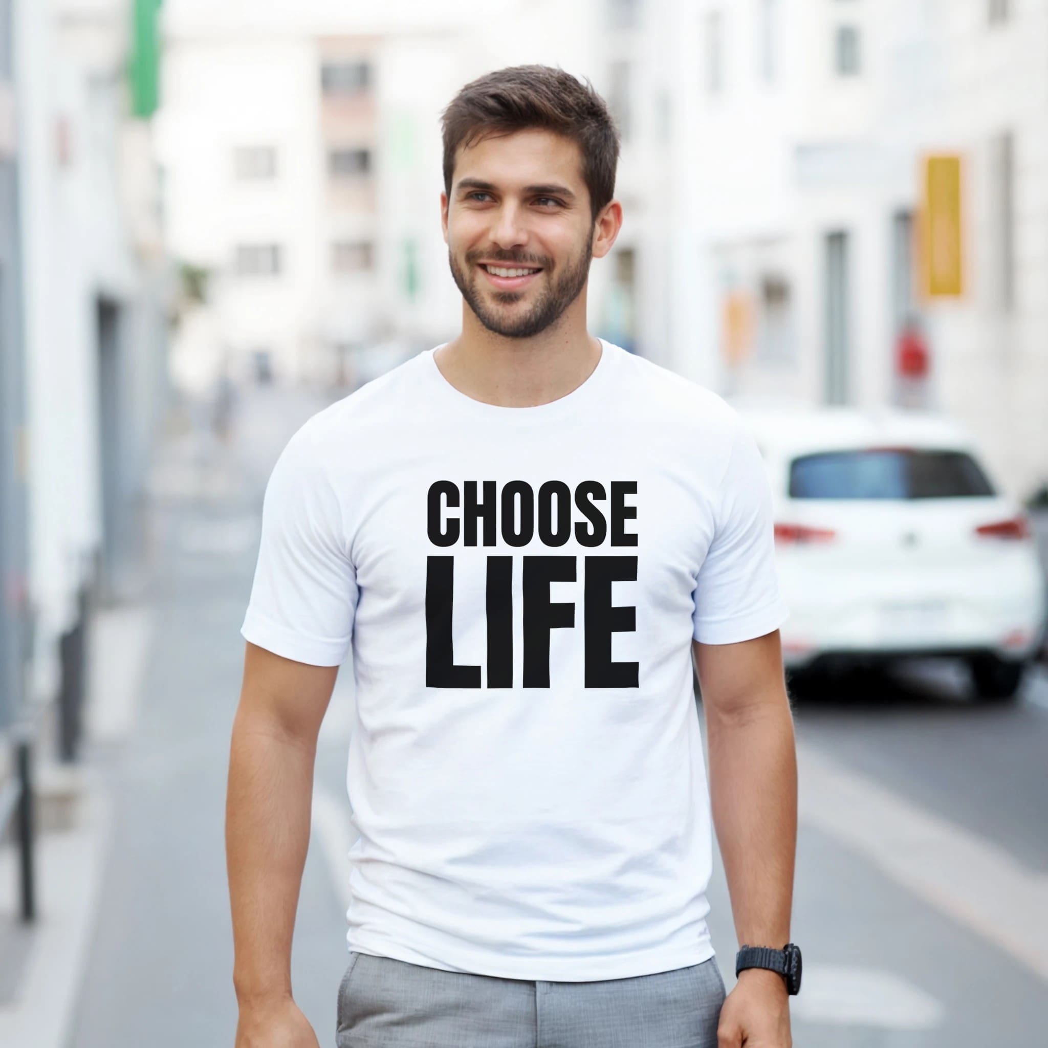 "CHOOSE LIFE Classic Retro Tee" T-shirt by MMH Statement Apparel