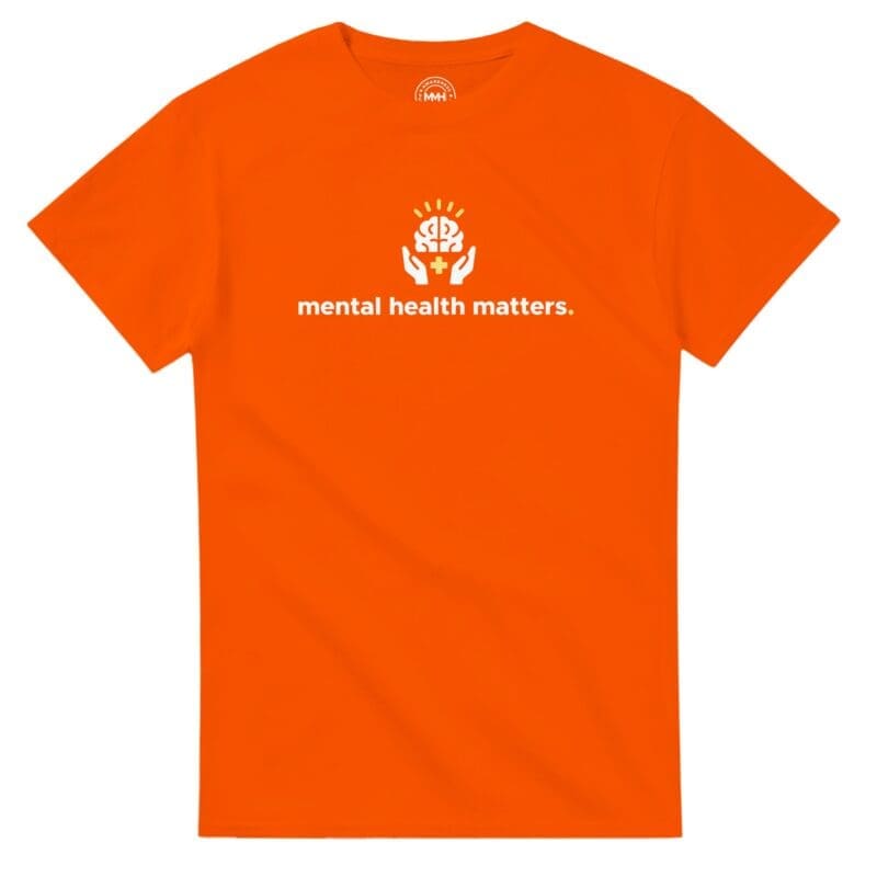 Orange T-shirt - "Mental Health Matters - Tee" by MMH Statement Apparel