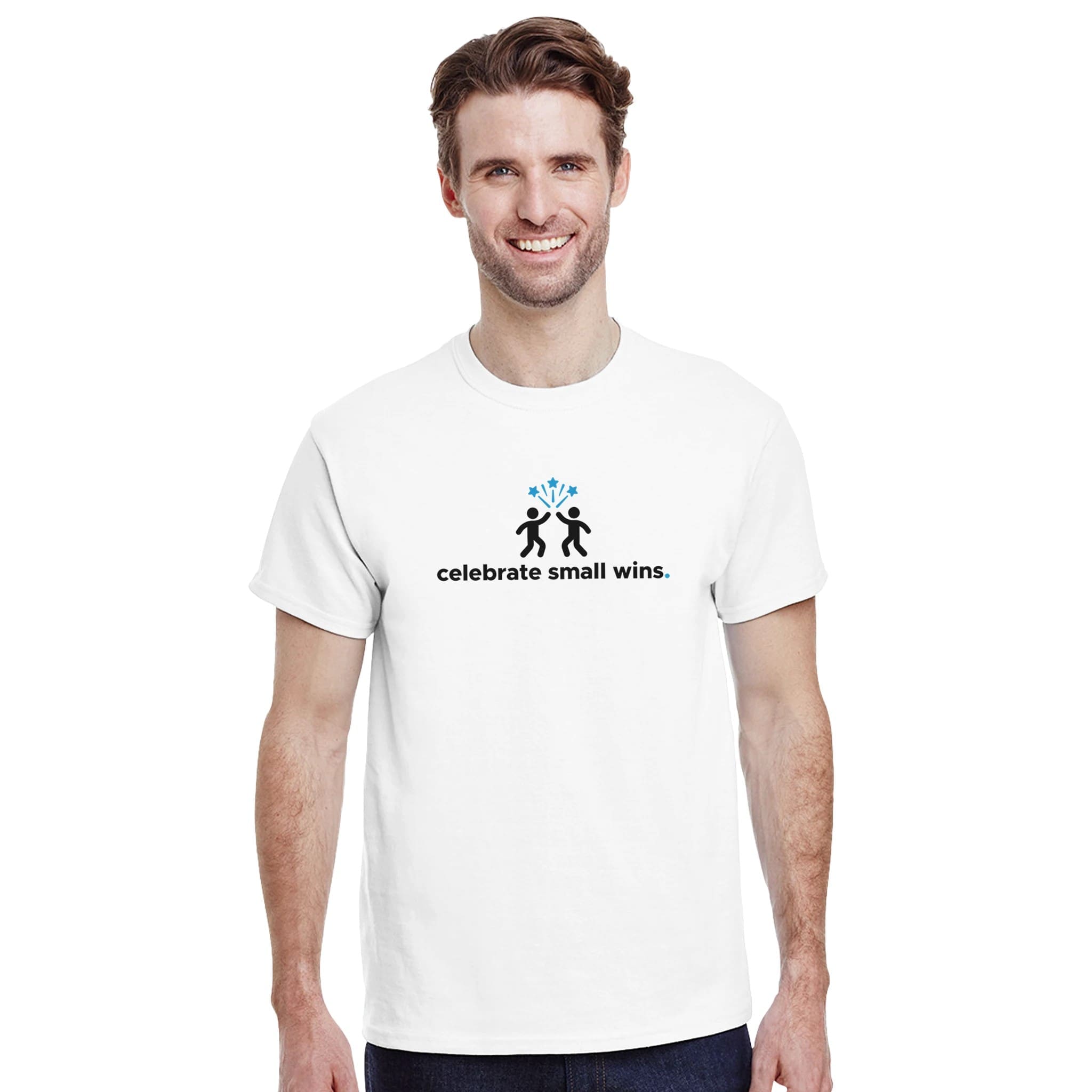 "Celebrate Small Wins. Heavyweight Crewneck T-shirt" T-shirt by MMH Statement Apparel
