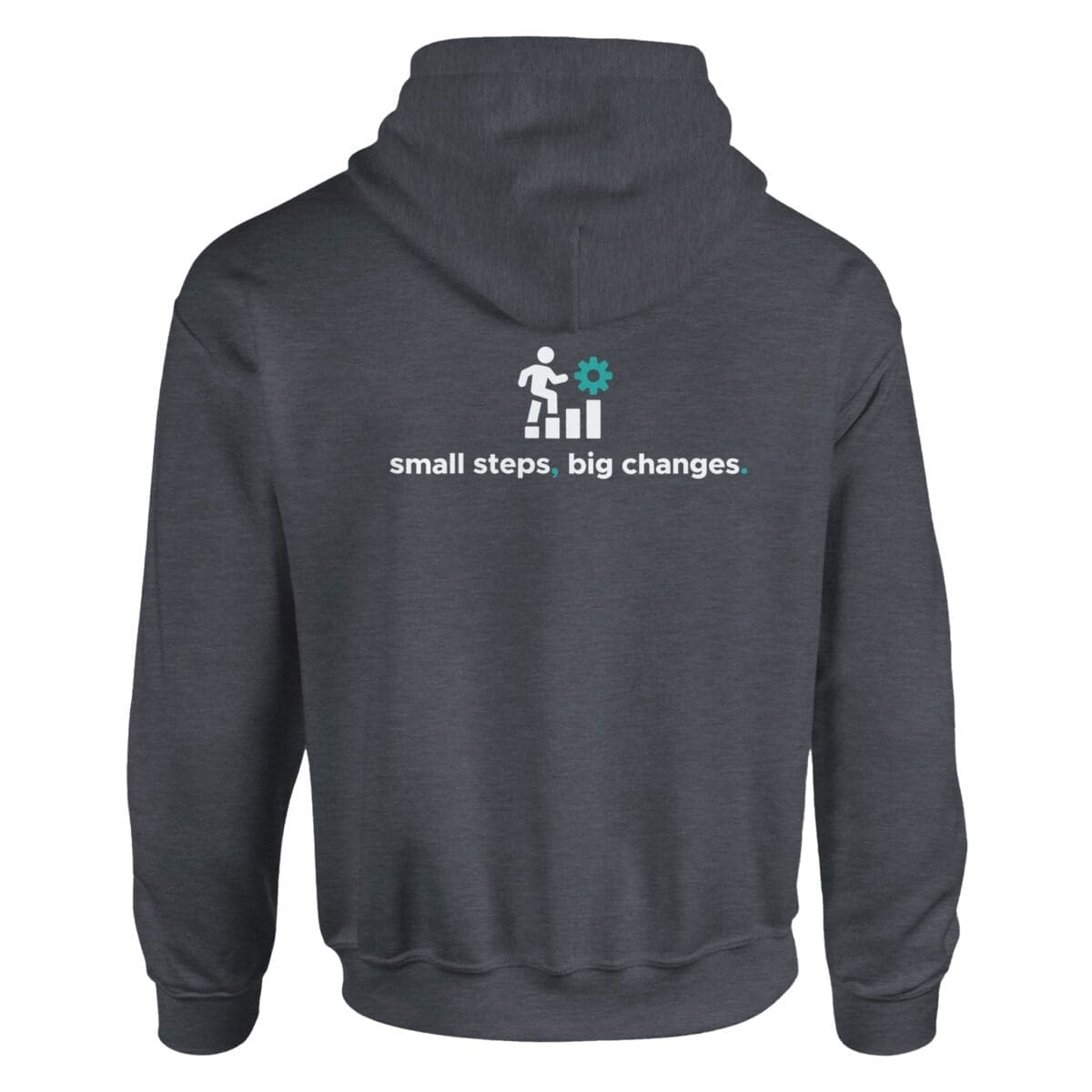 Dark Heather Hoodie - "Small Steps Big Changes - Hoodie" by MMH Statement Apparel