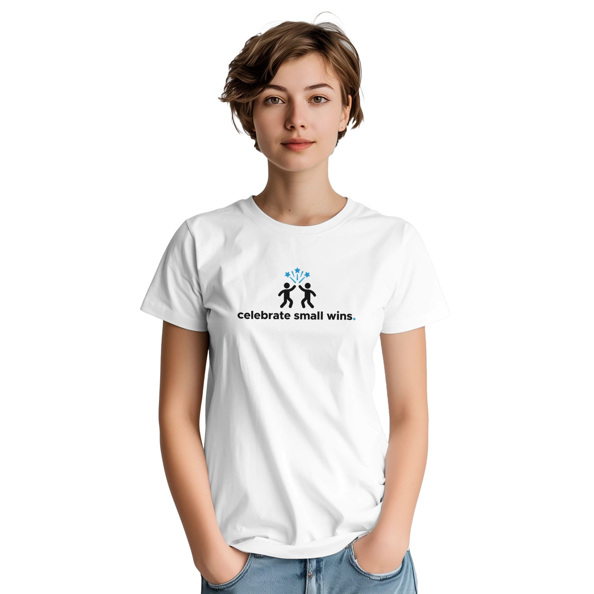 "Celebrate Small Wins. Heavyweight Crewneck T-shirt" T-shirt by MMH Statement Apparel
