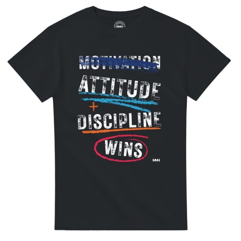 Black T-shirt - "Motivation Is Overrated Tee" by MMH Statement Apparel