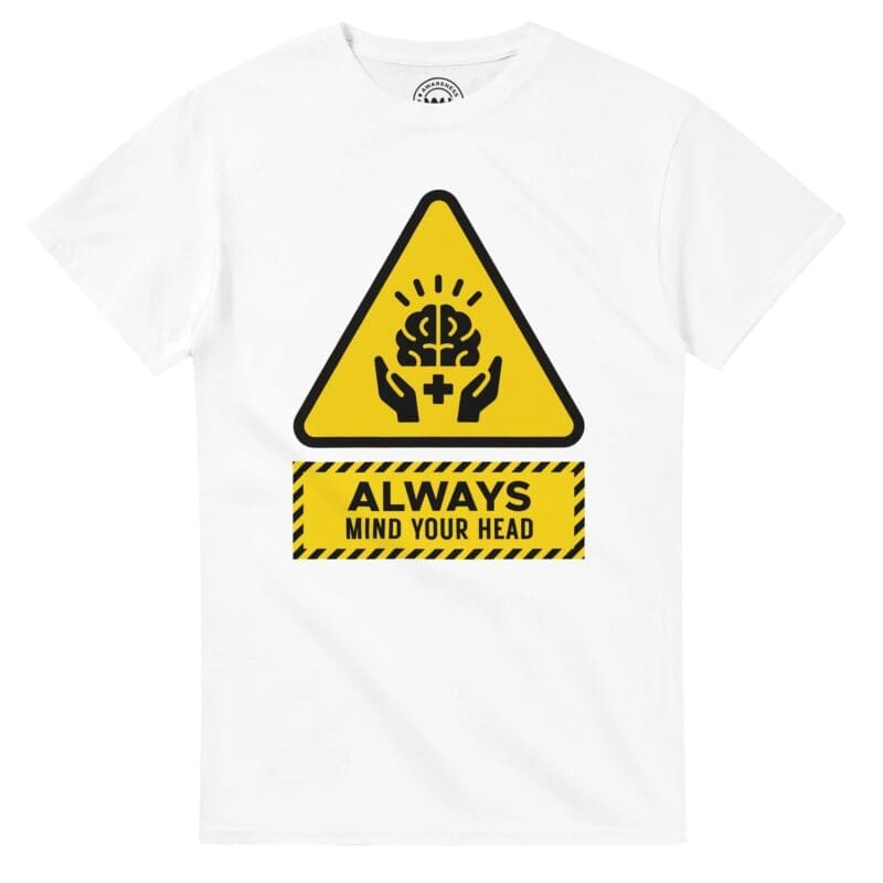 "Always Mind Your Head – Mental Health Awareness Icon T-Shirt" T-shirt by MMH Statement Apparel