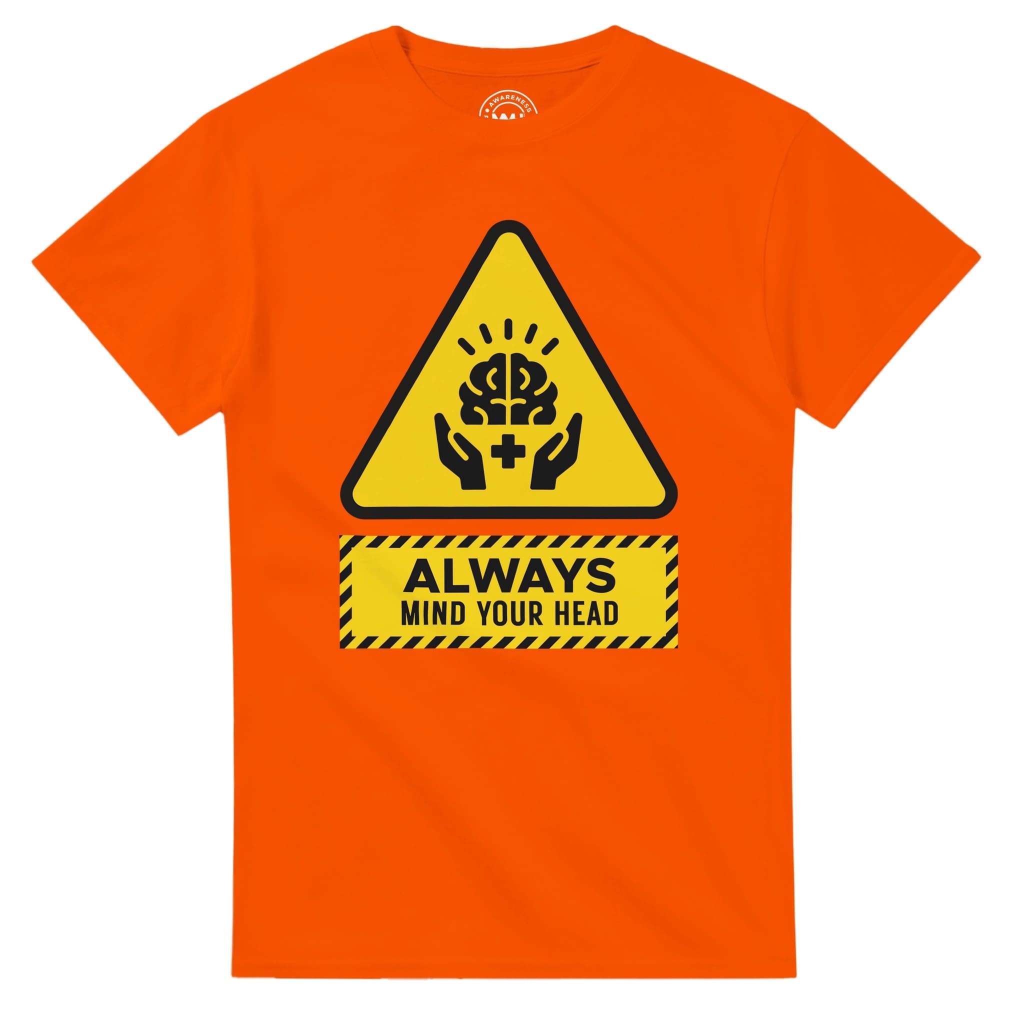 Orange T-shirt - "Always Mind Your Head Tee" by MMH Statement Apparel
