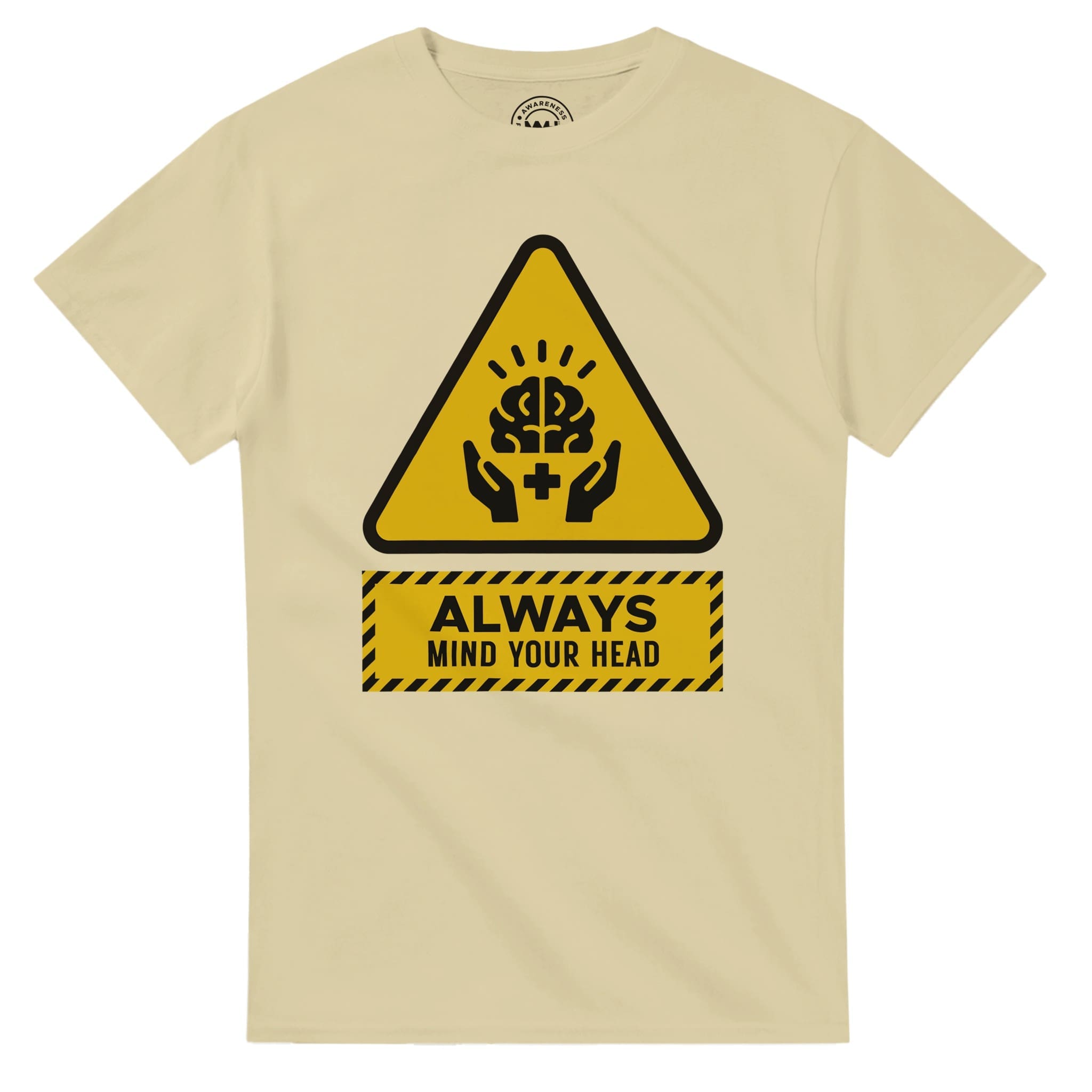 Natural T-shirt - "Always Mind Your Head Tee" by MMH Statement Apparel