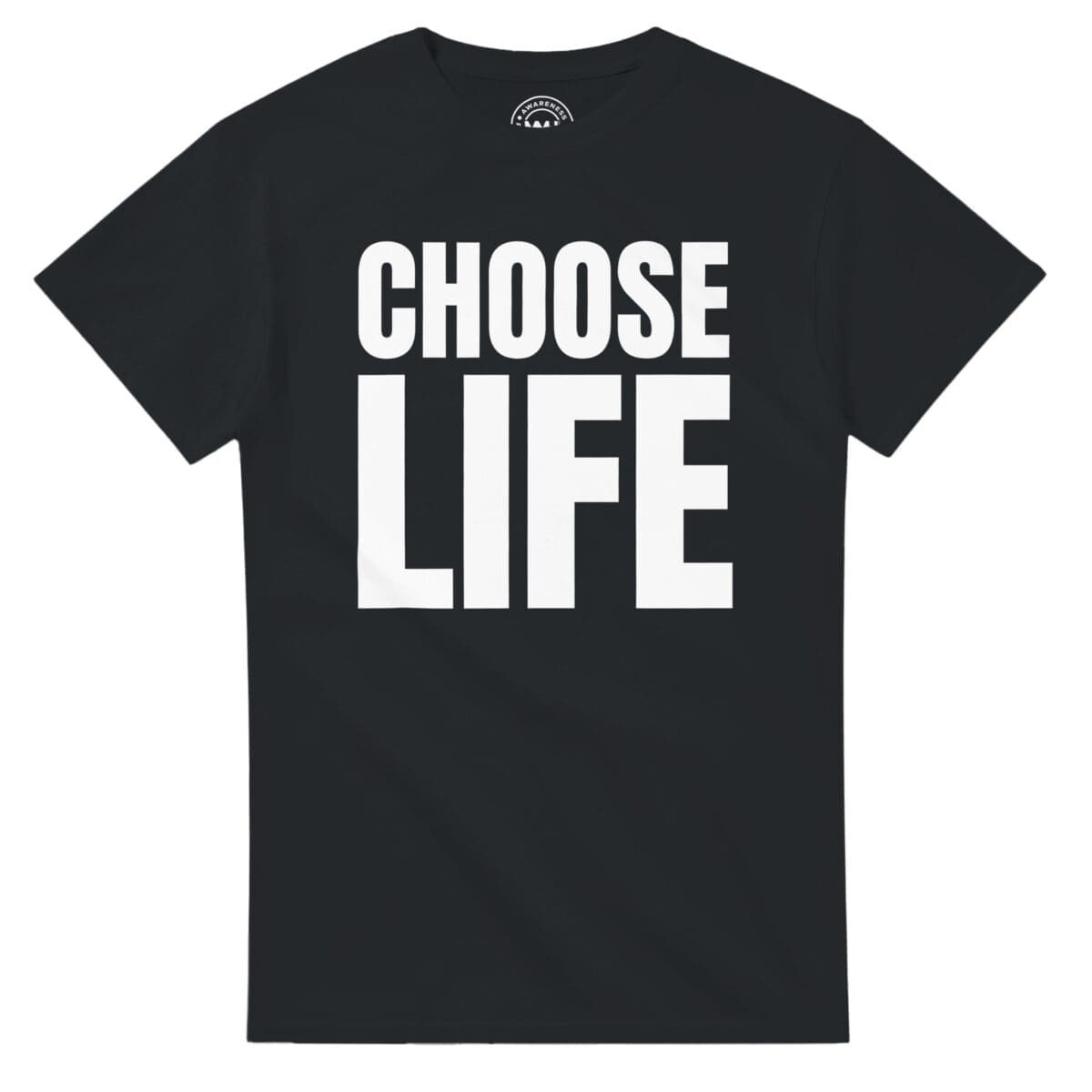 Black T-shirt - "CHOOSE LIFE Classic Retro Tee" by MMH Statement Apparel