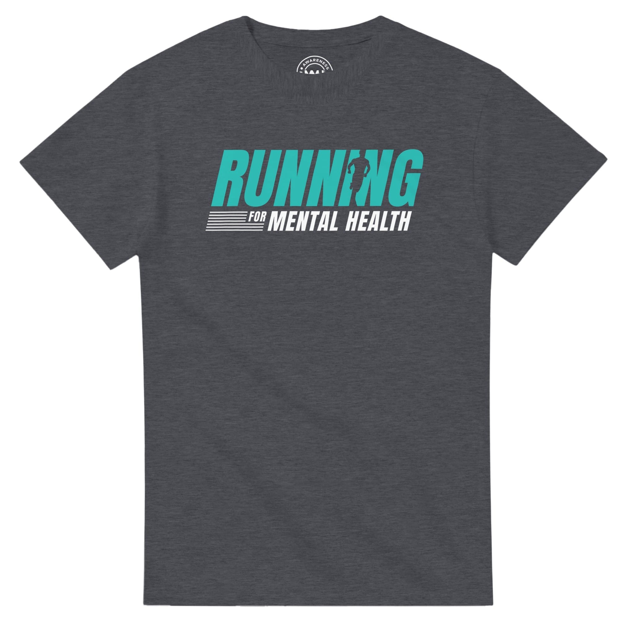 Dark Heather T-shirt - "Running For Mental Health Tee (Classic)" by MMH Statement Apparel