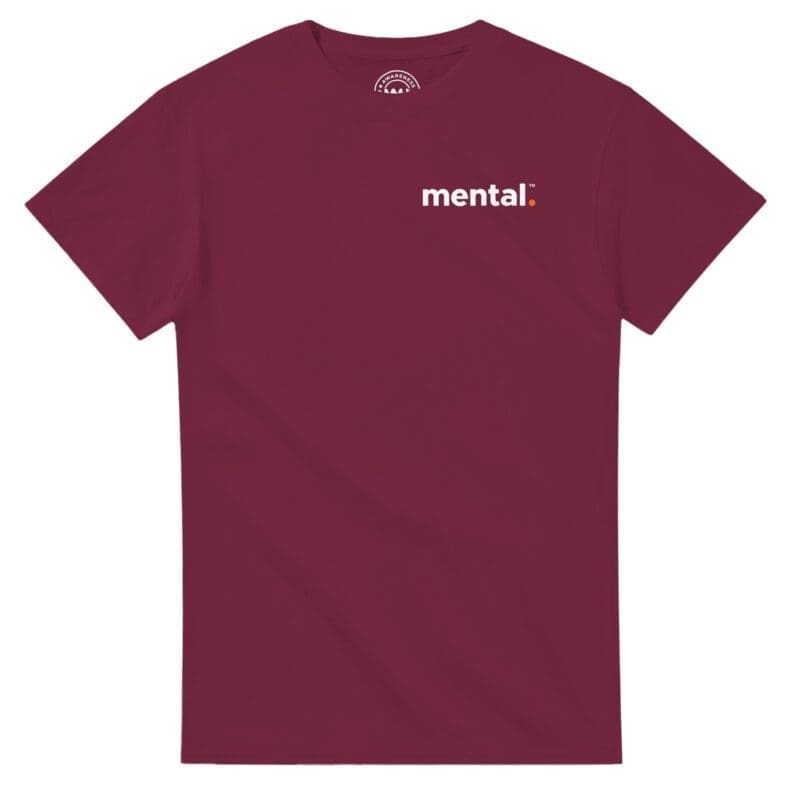 Maroon T-shirt - "mental.™ Tee (Calm)" by MMH Statement Apparel