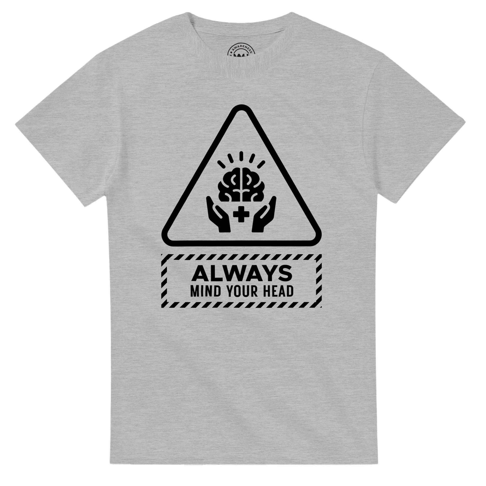 Ash T-shirt - "Always Mind Your Head Tee (Brain)" by MMH Statement Apparel