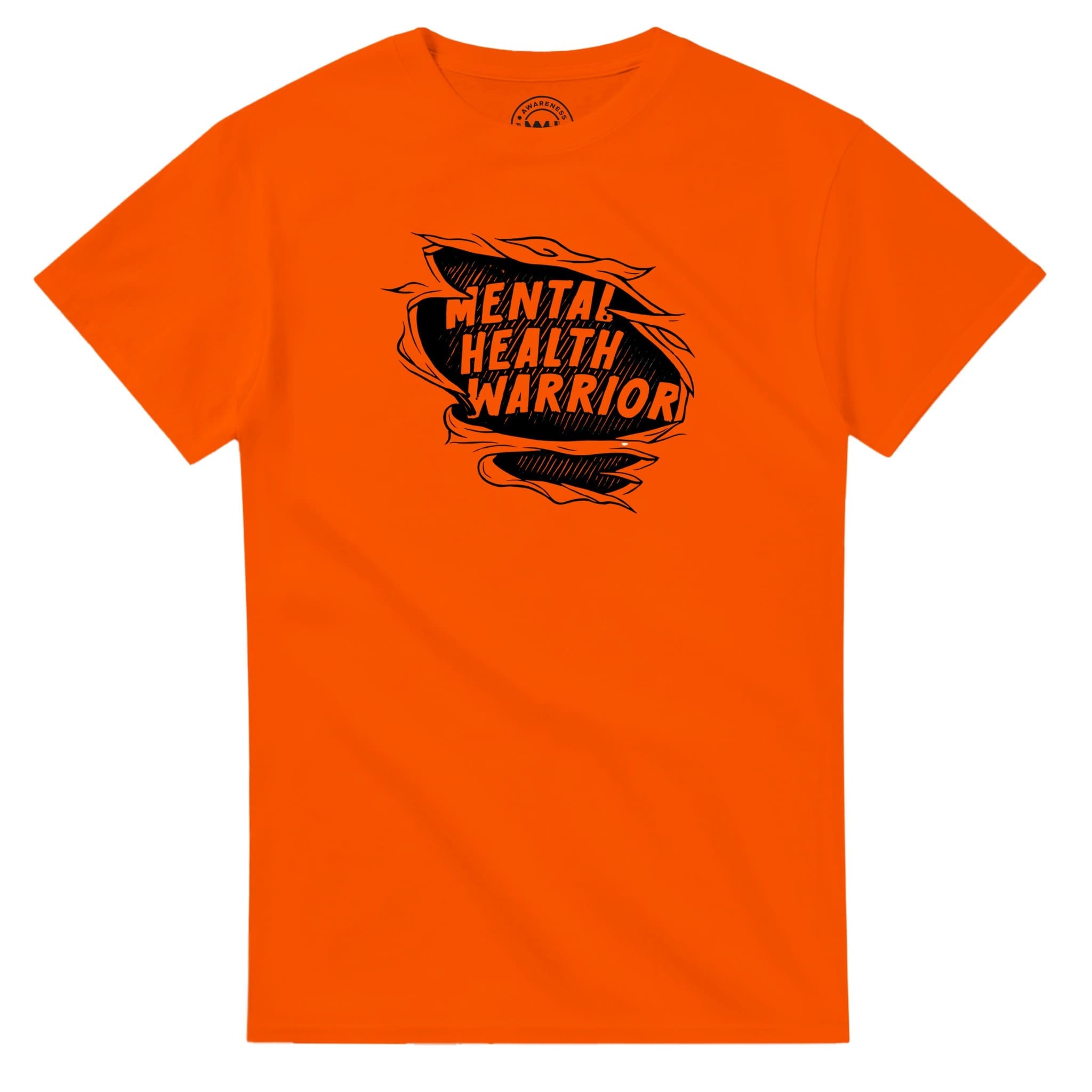Orange T-shirt - "Mental Health Warrior Tee" by MMH Statement Apparel