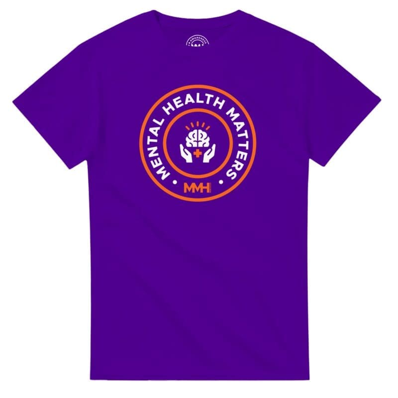 Purple T-shirt - "Mental Health Matters Tee (Neon)" by MMH Statement Apparel