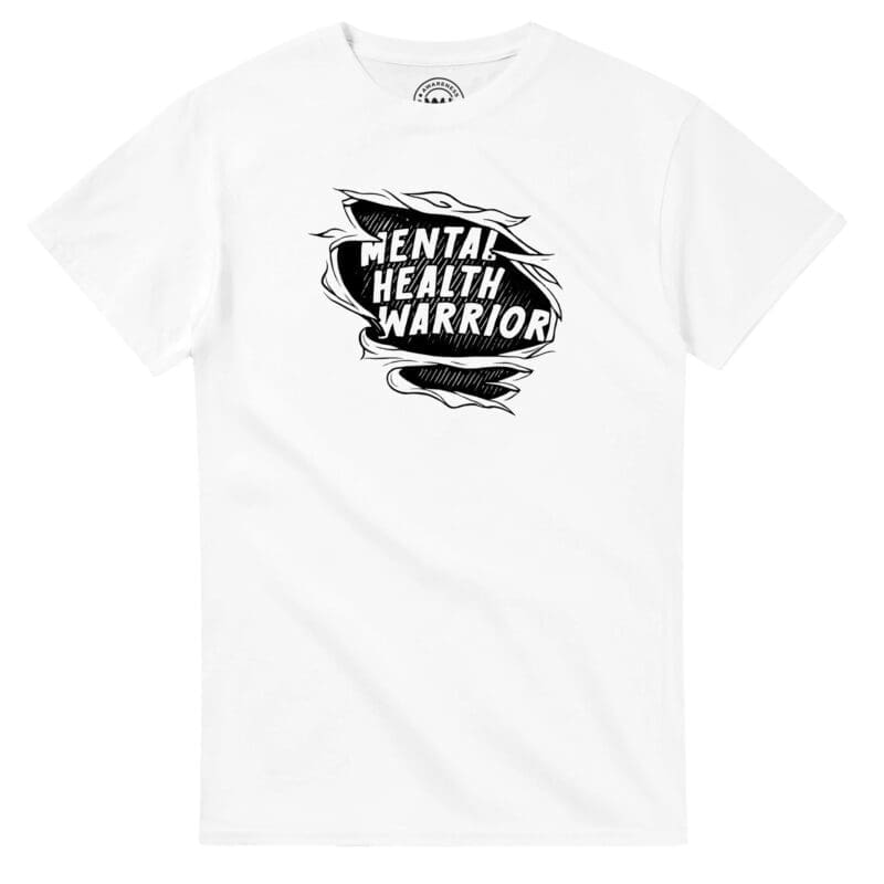 White T-shirt - "Mental Health Warrior Tee" by MMH Statement Apparel