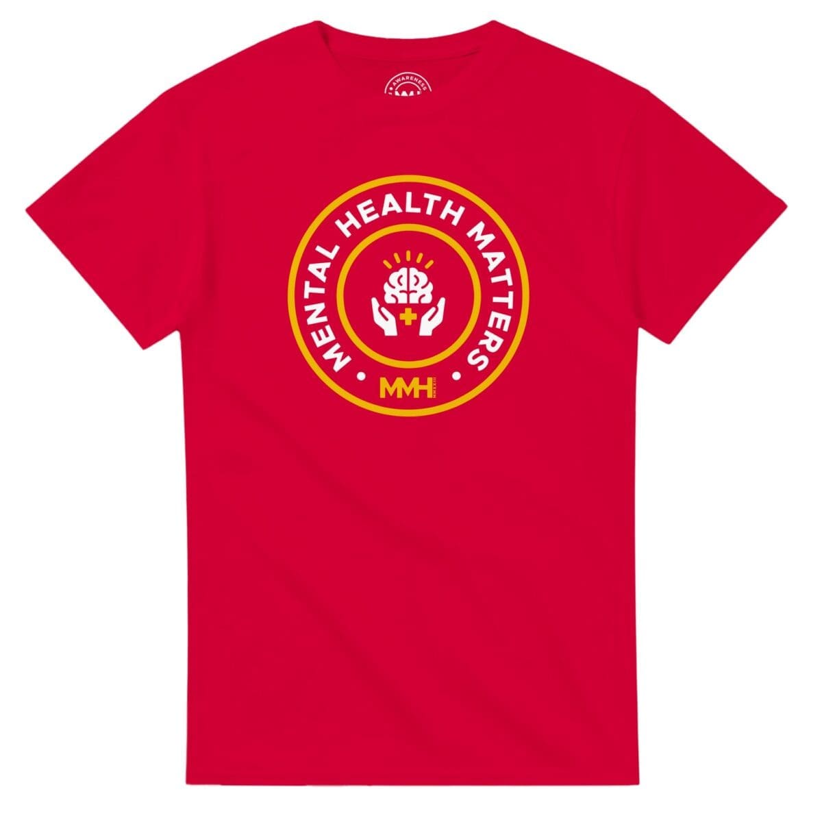 Red T-shirt - "Mental Health Matters Tee (Neon)" by MMH Statement Apparel