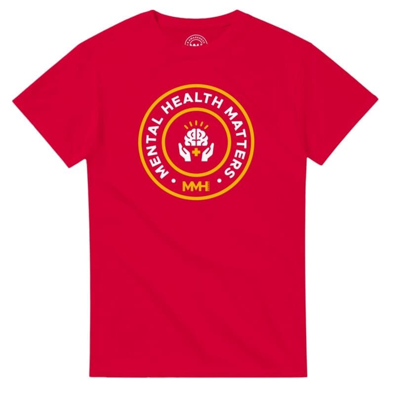 Red T-shirt - "Mental Health Matters Tee (Neon)" by MMH Statement Apparel