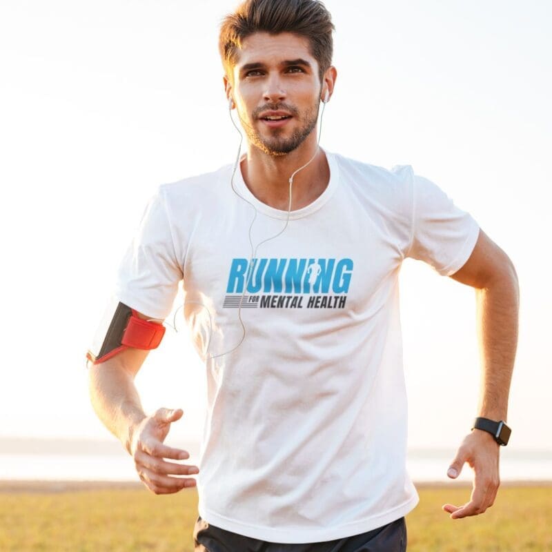 Man running for mental health awareness
