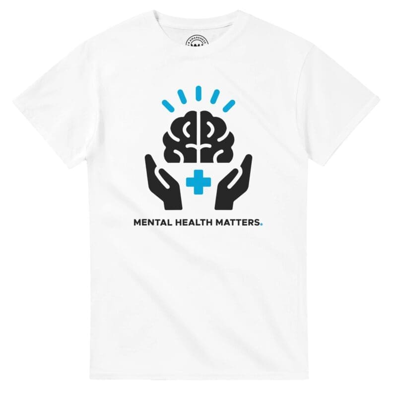 White T-shirt - "Mental Health Matters ICON Tee" by MMH Statement Apparel