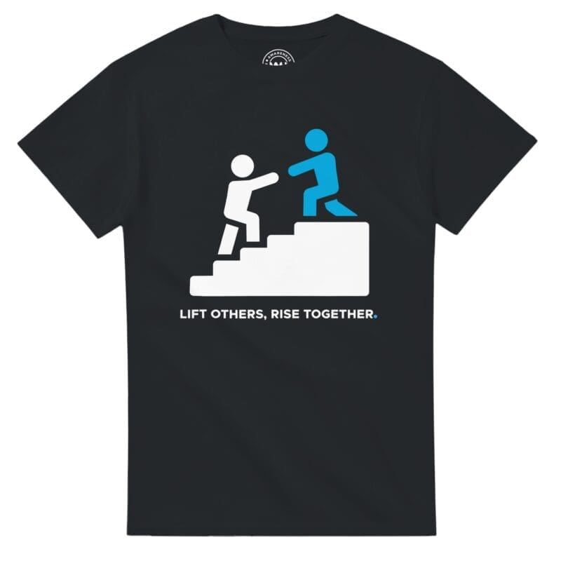 Black T-shirt - "Lift Others, Rise Together ICON Tee" by MMH Statement Apparel