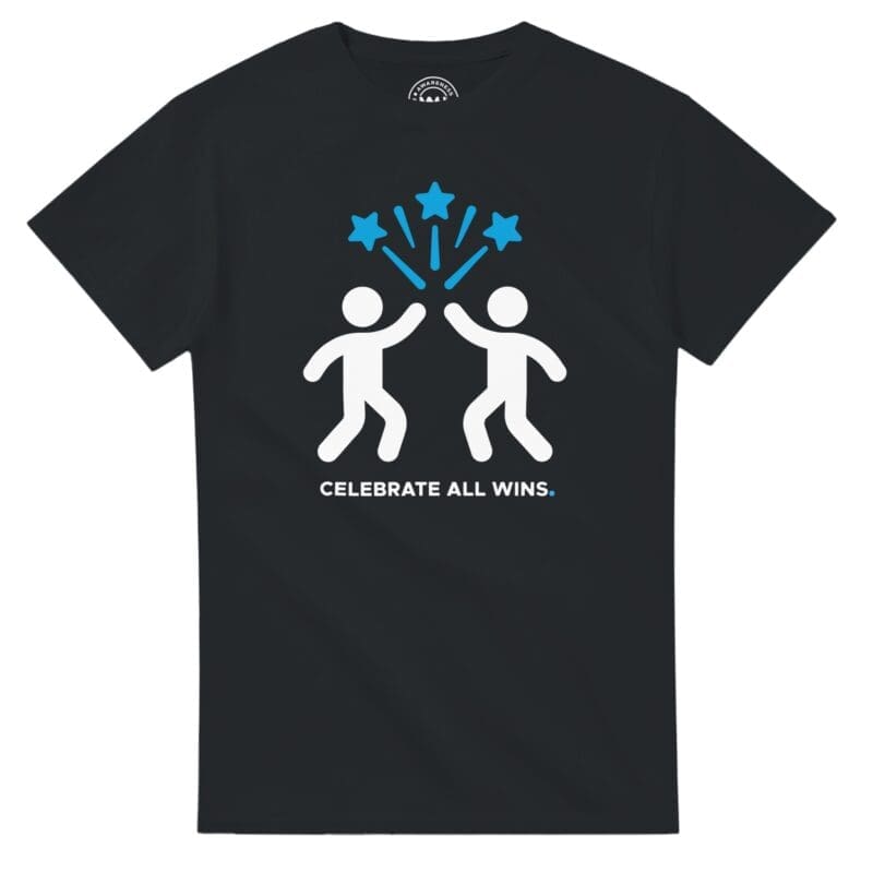 Black T-shirt - "Celebrate All Wins ICON T-Shirt" by MMH Statement Apparel