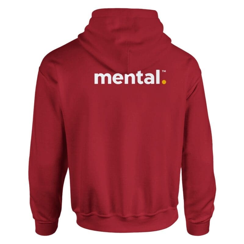 Cherry Red Hoodie - "mental.™ - Advocate Hoodie (Neon)" by MMH Statement Apparel