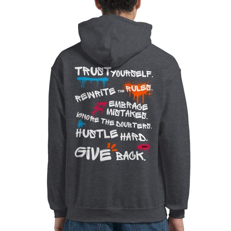 Dark Heather Hoodie - "Life Rules - Hoodie" by MMH Statement Apparel
