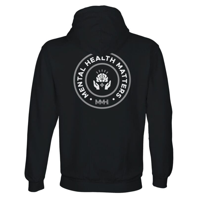 Black Hoodie - "Mental Health Matters Recycled Blend Hoodie" by MMH Statement Apparel