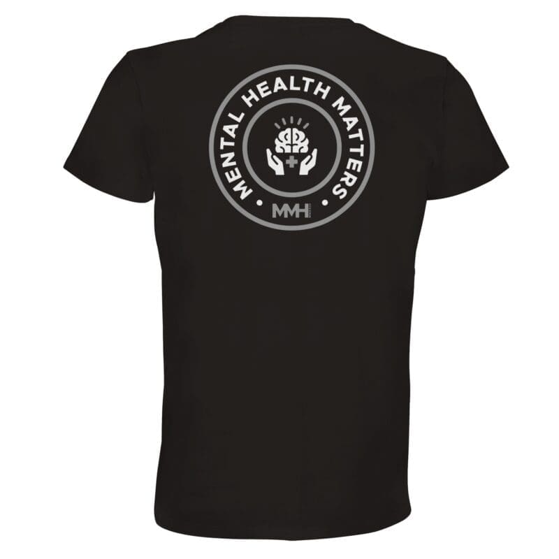 Deep Black T-shirt - "Mental Health Matters Recycled T-Shirt" by MMH Statement Apparel