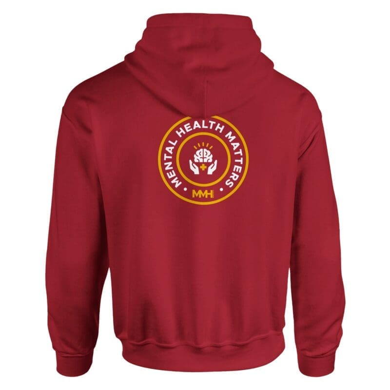 Cherry Red Hoodie - "Mental Health Matters Hoodie (Neon)" by MMH Statement Apparel