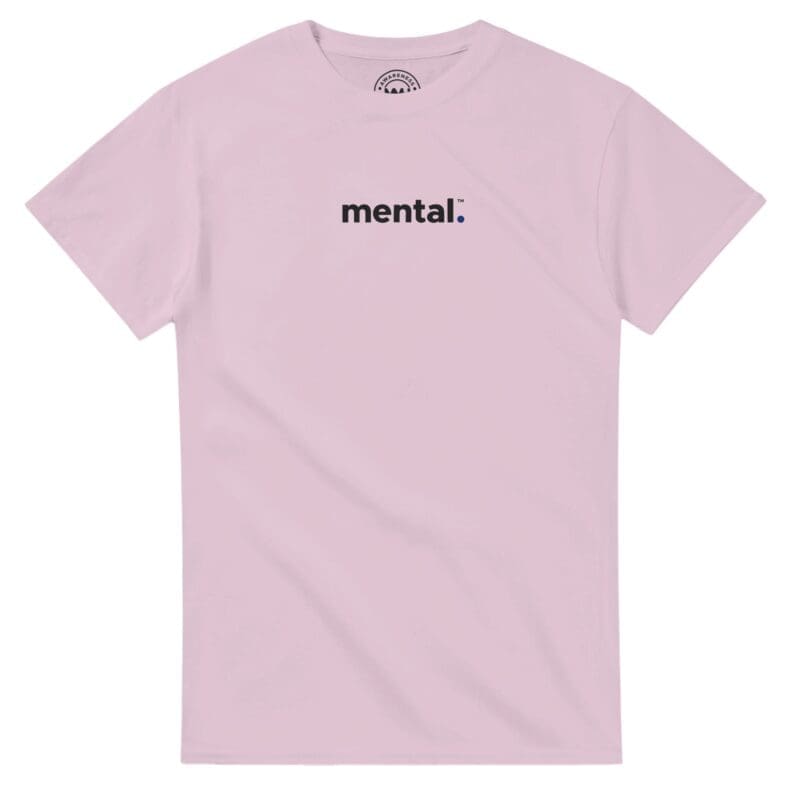 Light Pink T-shirt - "mental.™ Tee (Centre - Calm)" by MMH Statement Apparel