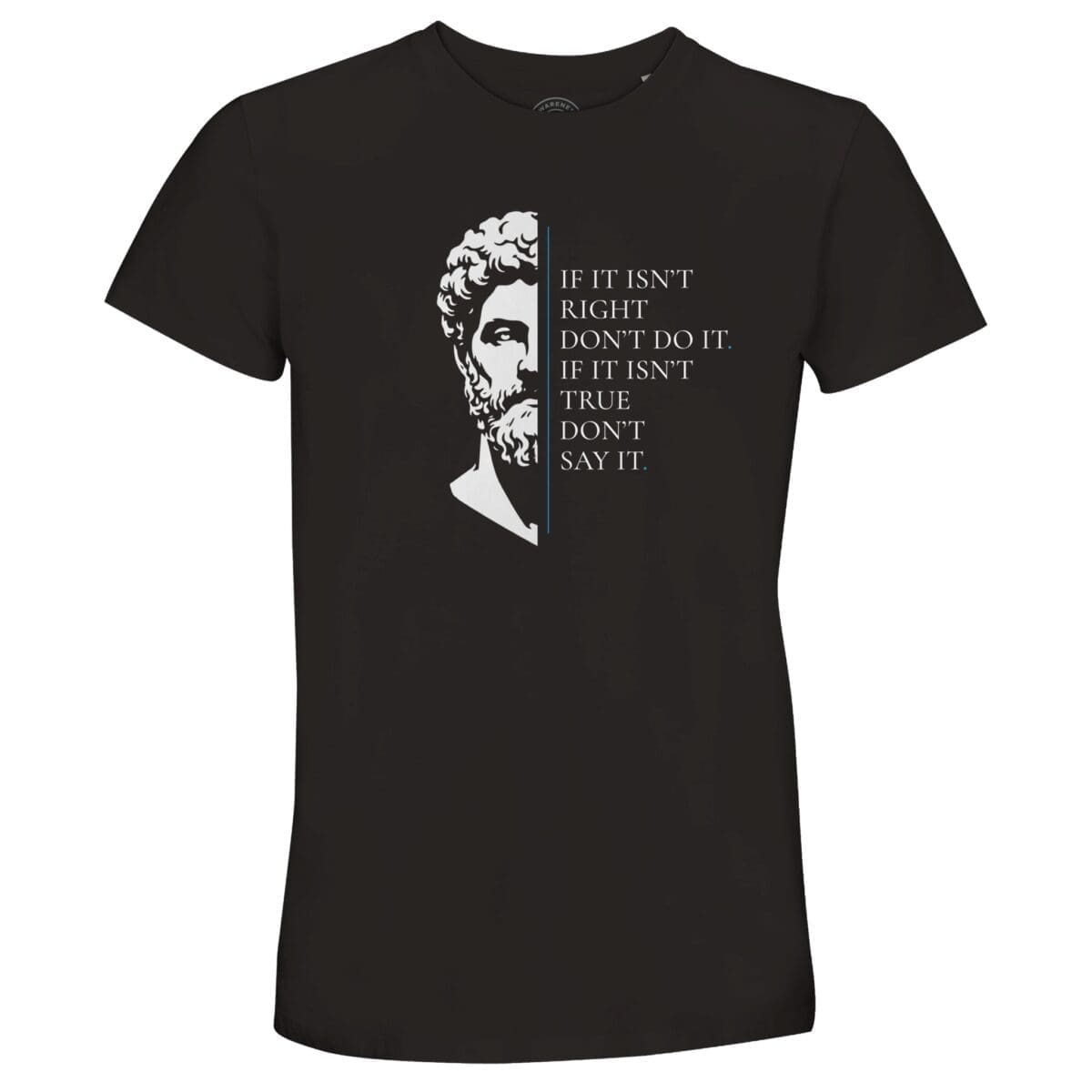 Deep Black T-shirt - "Marcus Aurelius T-Shirt – Integrity" by MMH Statement Apparel