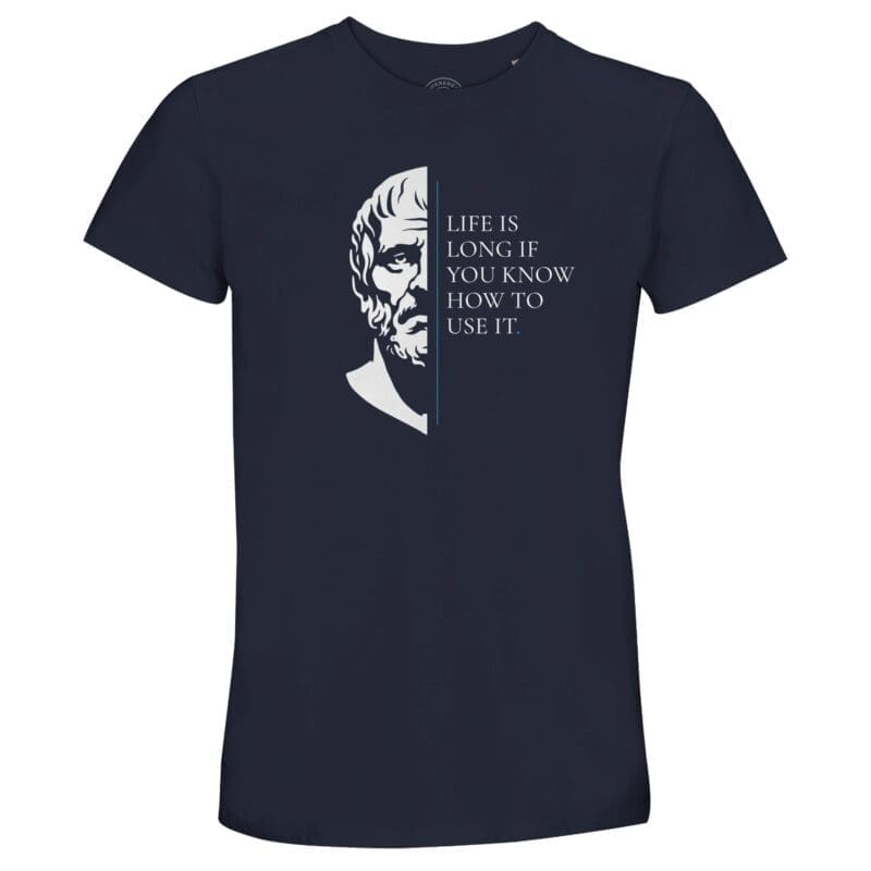 French Navy T-shirt - "Seneca Stoic Quote T-Shirt – Mastery" by MMH Statement Apparel