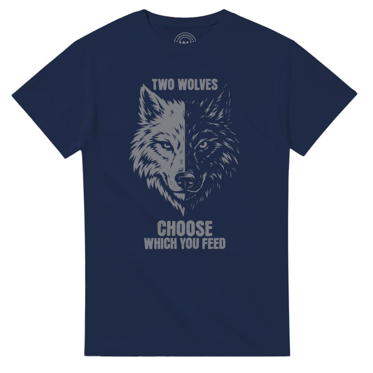 Navy T-shirt - "Two Wolves T-shirt" by MMH Statement Apparel