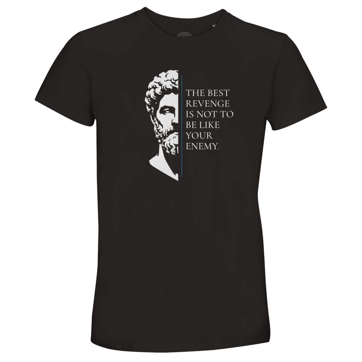 Deep Black T-shirt - "Marcus Aurelius T-Shirt – Restraint" by MMH Statement Apparel