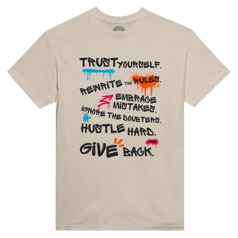 Sand T-shirt - "Rules for Life - Tee" by MMH Statement Apparel