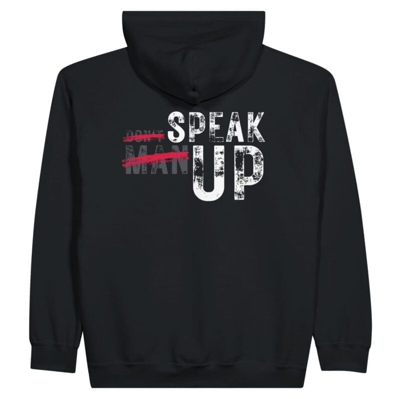 Make a statement with this bold ‘Speak Up’ hoodie. A powerful design encouraging open conversation and breaking stigma.