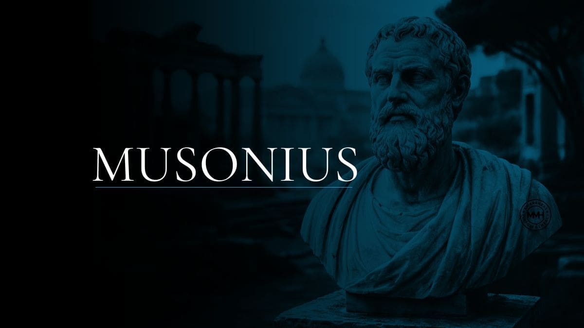 Bust of Musonius in blue hue