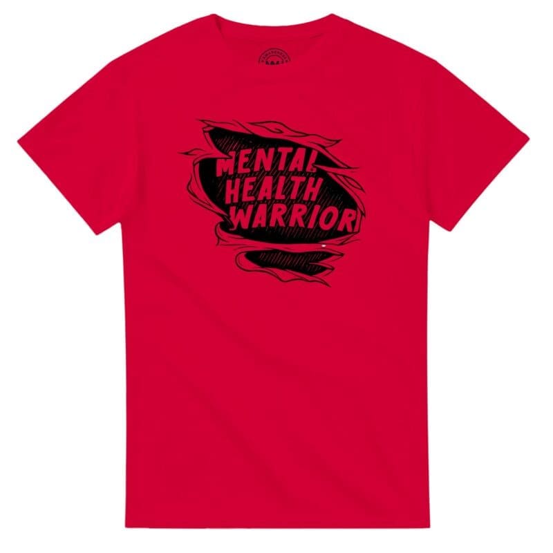 Red T-shirt - "Mental Health Warrior Tee" by MMH Statement Apparel