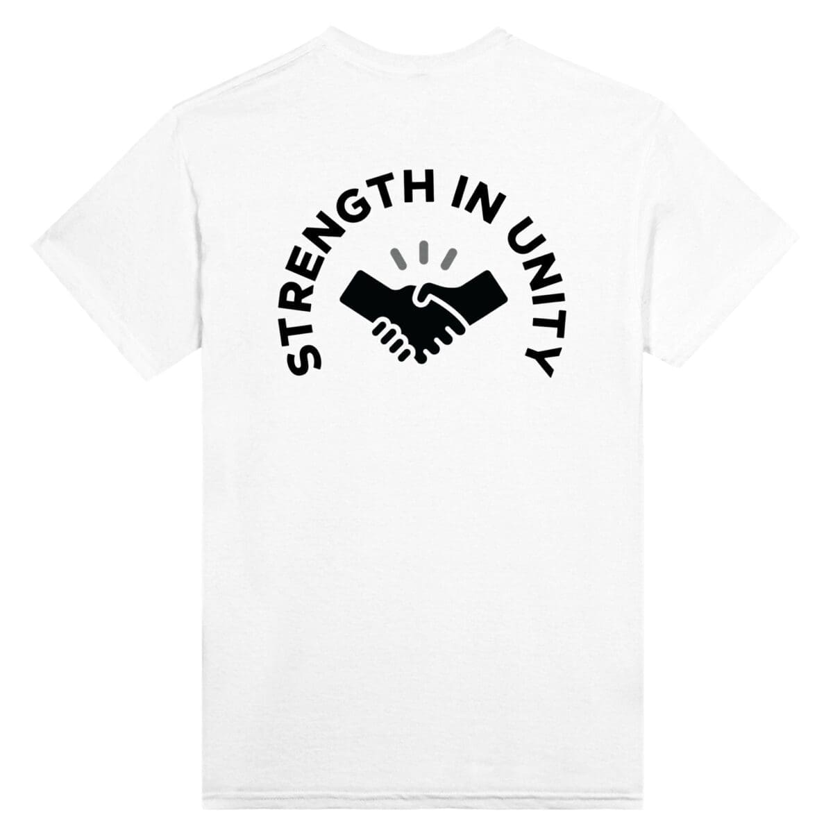 White T-shirt - "Strength in Unity Back Print T-Shirt" by MMH Statement Apparel